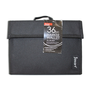 Jasart 36-Marker Wallet Organiser Holder 25x18cm - Black