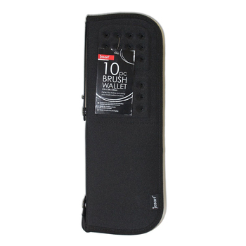 Jasart 10-Brush Holder Storage Organiser Wallet 37x13cm Medium - Black