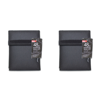 2PK Jasart 48-Marker Wallet Organiser Holder 18x22cm - Black