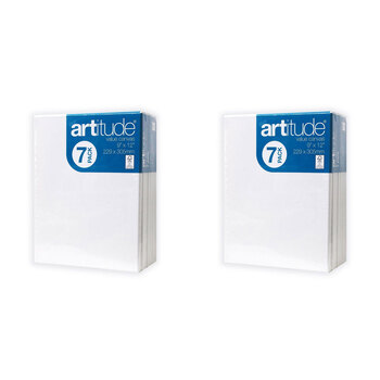 2PK 7pc Artitude Stretched Canvas 9x12" For Oil/Acrylic Painting