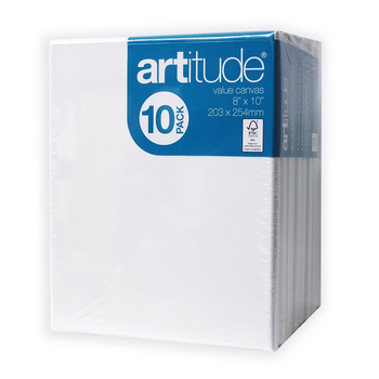 10pc Artitude Stretched Canvas 8x10" For Oil/Acrylic Painting