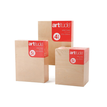 6pc Artitude Artist Canvas Panel Board Thin 8x8" Painting Accessory