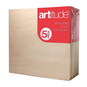 5pc Artitude Board Thick 8x8" Art/Painting Accessory