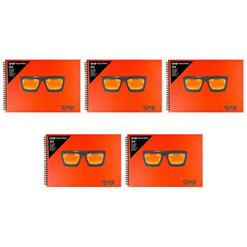 5PK Geek Visual Diary Thick Glasses A4  Home School stationery 