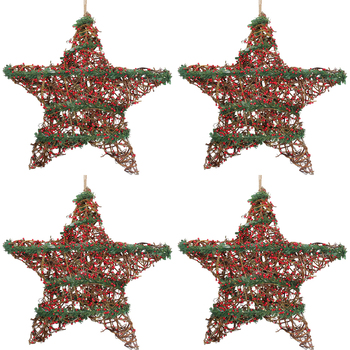 4PK LVD 30x30cm Plastic Star Berry Twigs Home/Living Room Decor