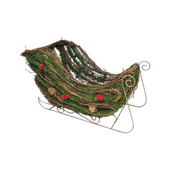 LVD 37x29cm Rattan Traditional Sleigh Home Xmas Decor