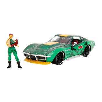 Street Fighter Cammy W/ 1969 Corvette Stingray 1:24 Scale Die-Cast Vehicle Toy