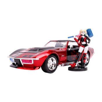 Batman Harley Quinn 1969 Chevy Corvette 1:24 Scale Die-Cast Vehicle Toy