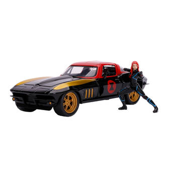 Avengers Comics 1966 Chevy Corvette W/black Widow 1:24 Model Toy