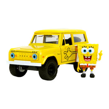 SpongeBob SquarePants SpongeBob W/ 1973 Ford Bronco 1:24 Scale Die-Cast Vehicle Toy