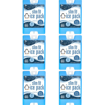 6PK Jay Bags Slim Fit Plastic Ice Pack/Cooler 4x6'' Small Food 