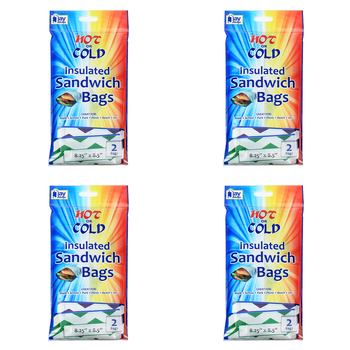 8pc Jay Bags Hot & Cold Magic Insulated Sandwich Bags 8.25x8.5'' 