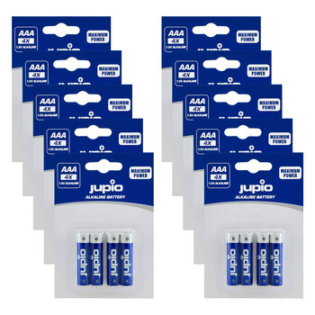 40pc Jupio Non-Rechargeable Alkaline AA Batteries LR6 - Blue