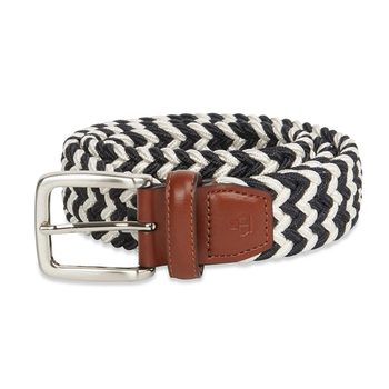 Jeff Banks Slim-line Woven Belt Navy/White Size 36