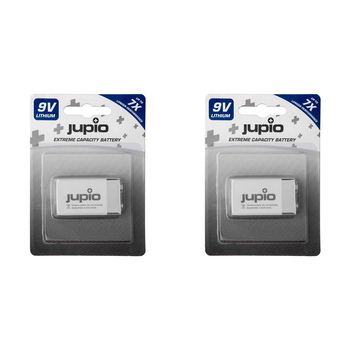 2PK Jupio Non-Rechargeable Lithium Battery 9V VPE-10 - White/Grey