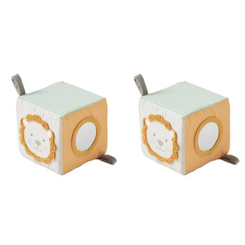 2PK Jiggle & Giggle Plush Safari Block Baby/Toddler Sensory Toy