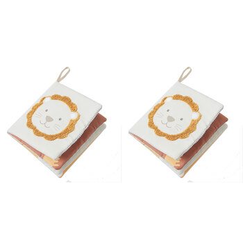 2PK Jiggle & Giggle Plush Safari Book Baby/Toddler Sensory Toy