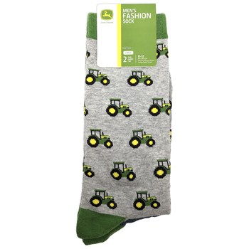 2 Pair John Deere Tractor Row Fashion Socks Crew- Size 8-12 LP81715-JD