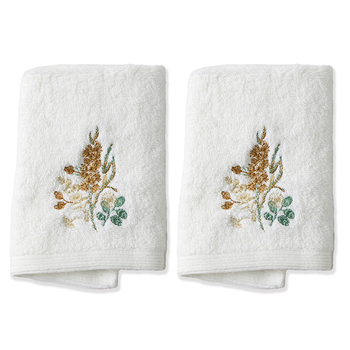 2x Pilbeam Living Botanica 32x32cm Cotton Face Washer - White