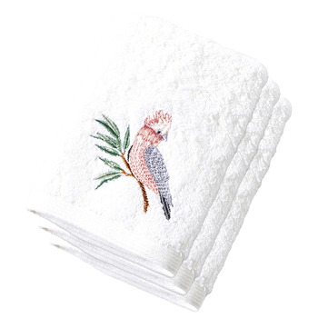 3PK Pilbeam Living Cotton Galah Face Washer White 32cm 