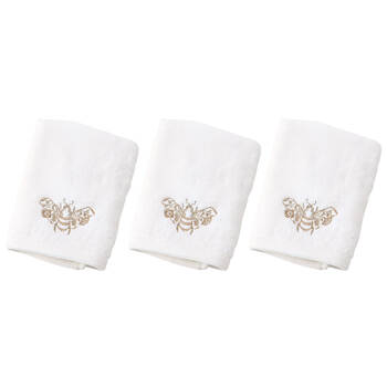 3PK Pilbeam Living Beebee Face Washer Absorbent Towel 100% Cotton White 32cm