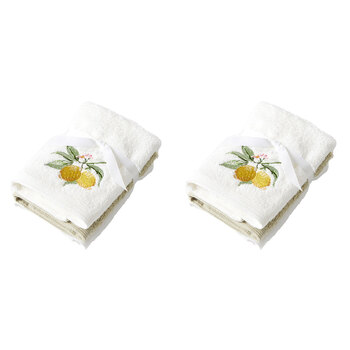2PK 3pc Pilbeam Living Cotton Limetta Face Washer Towel Set Bathroom Decor