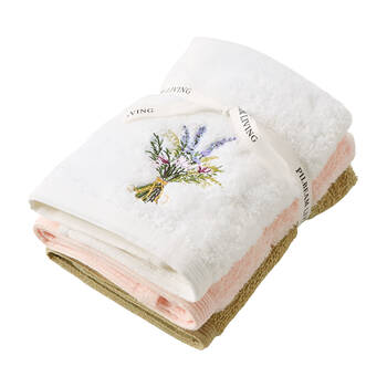 3pc Pilbeam Living Floral Garden Face Washer Towel Soft 100% Cotton 32cm