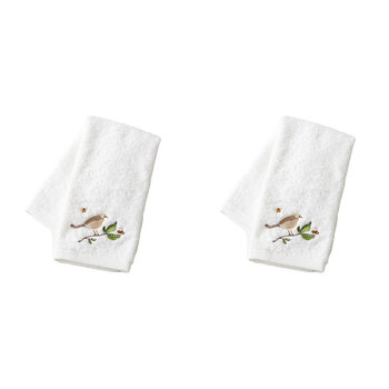 2PK Pilbeam Living Cotton Natura Hand Towel Bathroom Decor - White/Brown