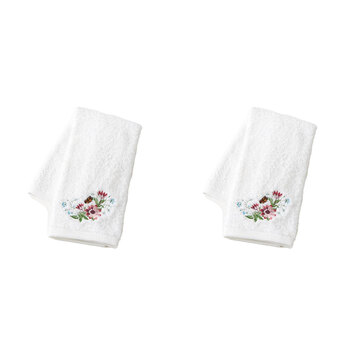 2PK Pilbeam Living Cotton Jardin Hand Towel Bathroom Decor - White/Pink