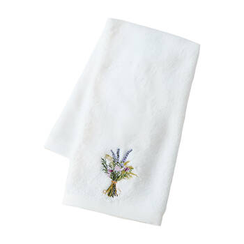 Pilbeam Living Floral Garden Hand Towel Absorbent 100% Cotton White 65cm