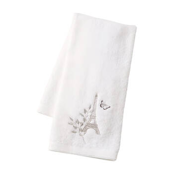 Pilbeam Living Amour Hand Towel Absorbent Embroider 100% Cotton White 65cm