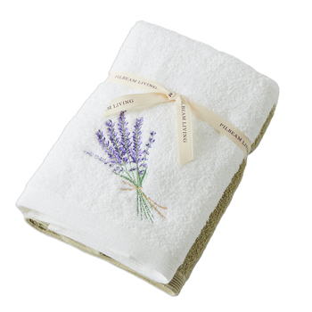 2pc Pilbeam Living Cotton Lavender Hand Towel Set - White/Latte