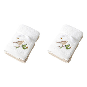 2PK 2pc Pilbeam Living Cotton Natura Hand Towel Set Bathroom Decor