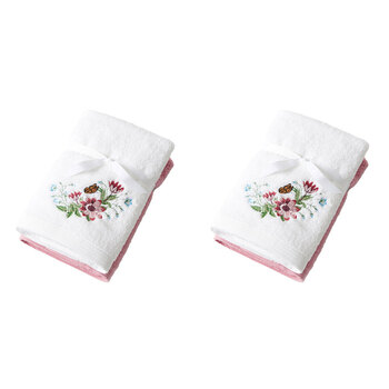 2PK 2pc Pilbeam Living Cotton Jardin Hand Towel Set Bathroom Decor
