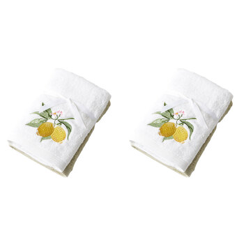 2PK 2pc Pilbeam Living Cotton Limetta Hand Towel Set Bathroom Decor