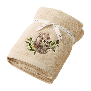2pc Pilbeam Living Wombat Hand Towel Set 100% Cotton Latte