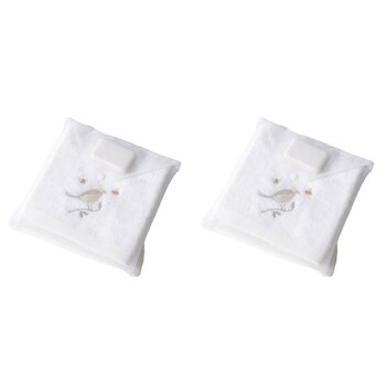 2PK Pilbeam Living Cotton Natura Hand Towel & Soap w/Organza Bag Bathroom Decor