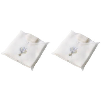 2x 3pc Pilbeam Living Floral Garden Hand Towel & Soap in Organza Bag White