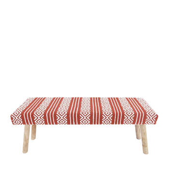 J.Elliot Home Callen 125x45cm Wood/Cotton Bench - Rust & Ivory