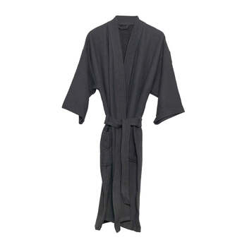 J.Elliot Camila 65x115cm Waffle Cotton Bathrobe w/ Pocket - Coal