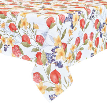 J.Elliot Home Pomegranate 150x250cm Cotton Tablecloth - White