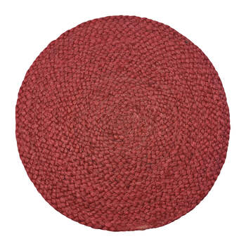 4PK J.Elliot Home Madden 35x35cm Jute Placemat - Dusty Red