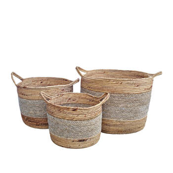 J.Elliot Home Reed 25/30/35cm Seagrass Basket - Natural