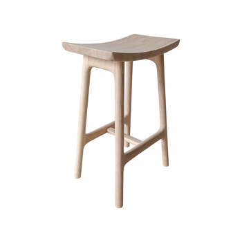 J.Elliot Home Regina 42.5x66cm Rubber Wood Barstool - Natural