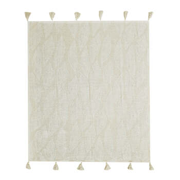 J.Elliot Home Kye 130x160cm Cotton Throw Blanket - Cream & Ivory