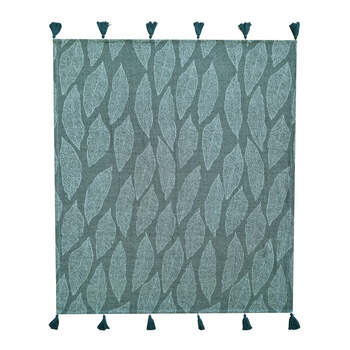 J.Elliot Home Kye 130x160cm Cotton Throw Blanket - Evergreen & Mint