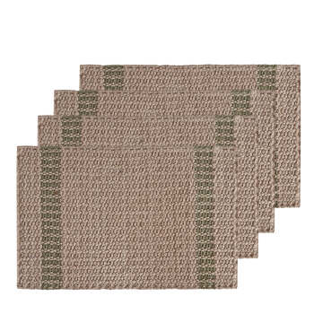 4PK J.Elliot Home Conner 33x48cm Jute Placemat - Olive