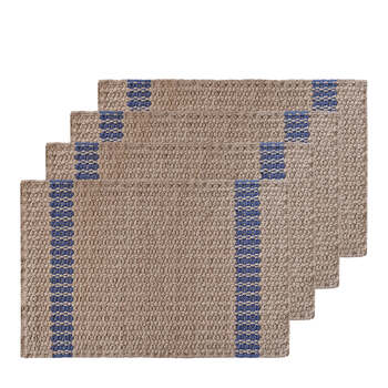 4PK J.Elliot Home Conner 33x48cm Jute Placemat - Navy