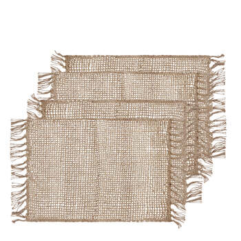 4PK J.Elliot Home Rowan 33x48cm Jute Placemat - Natural