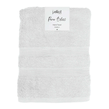 2pc J Elliot Home Terry Cotton 70x130cm Hand Towel - White
